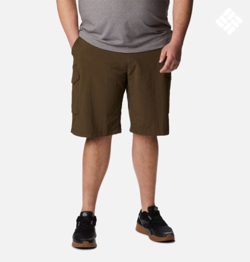 Men's Columbia Silver Ridge Cargo Shorts Dark Brown | Plus Size CA-O5380